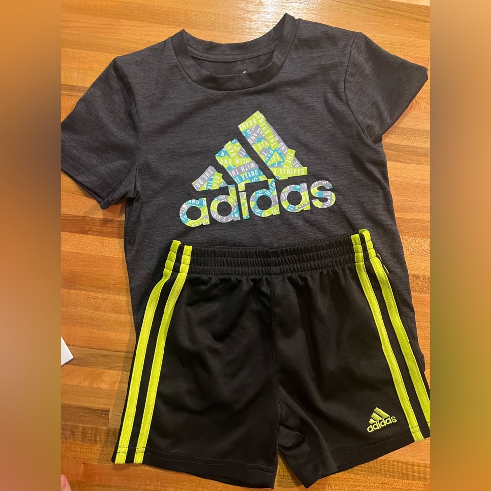 Adidas boys 2T short and shirt set. Good condition.